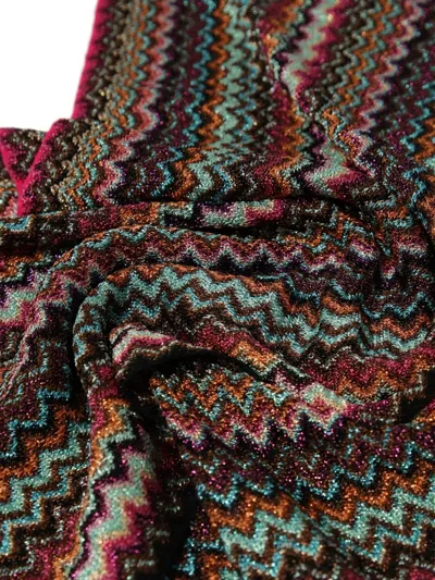 Missoni Fringed Zig-zag Wool Scarf Accessories In Multi