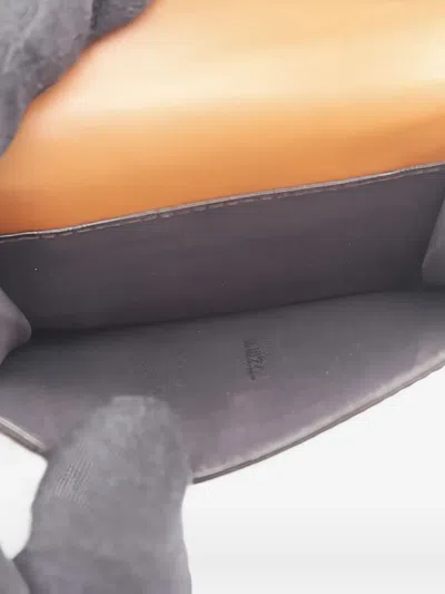 Pre-owned Fendi 2010s Debossed Leather Tri-fold Wallet In Brown