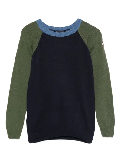 Colmar Colourblock Round-neck Sweater In Green
