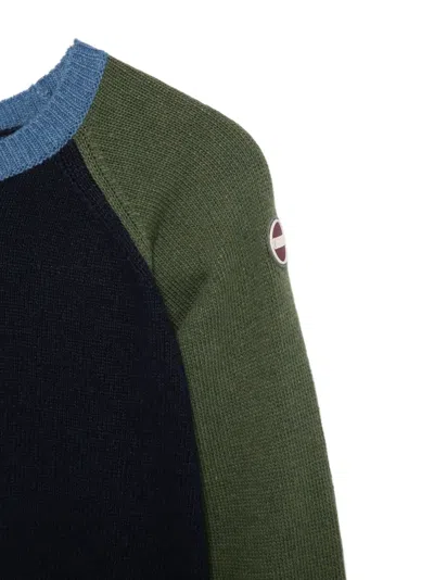 Colmar Colourblock Round-neck Sweater In Green