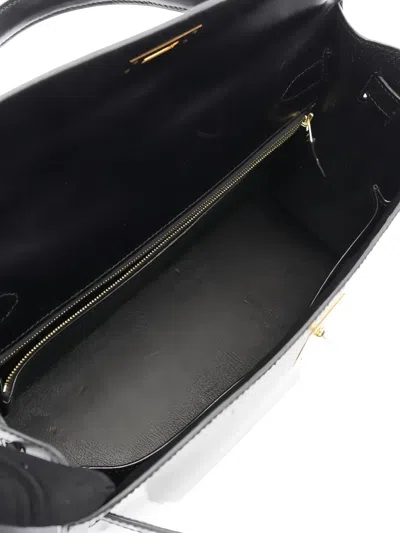 Pre-owned Hermes 2008 Kelly 32 Leather Tote Bag In Black