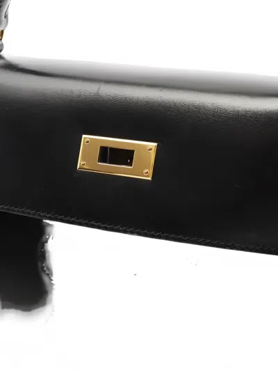 Pre-owned Hermes 2008 Kelly 32 Leather Tote Bag In Black