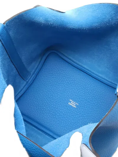 Pre-owned Hermes 2024 Éclat Pm Lock Tote Bag In Blue