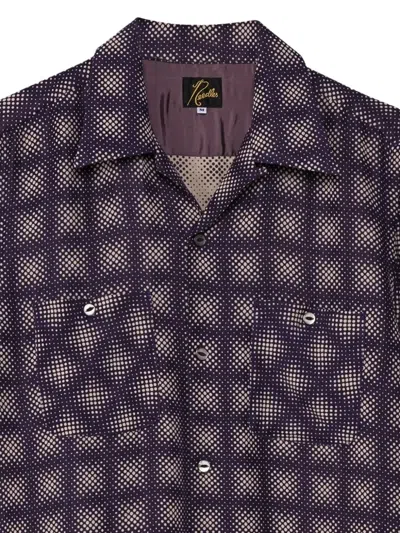 Needles Check Print Shirt In Purple