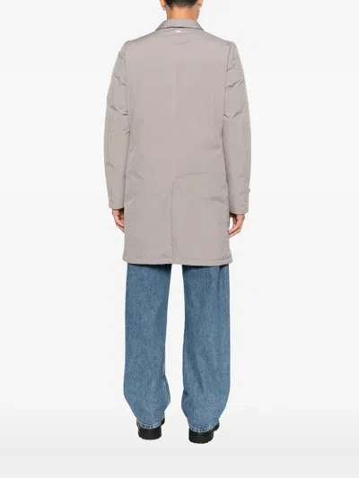 Herno Buttoned Coat In Neutral