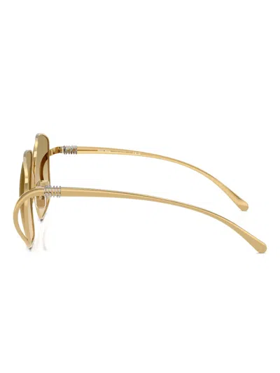 Miu Miu Square-frame Sunglasses In Gold