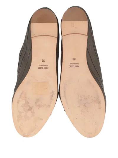 Pre-owned Fabiana Filippi Textured Leather Loafers In Gray