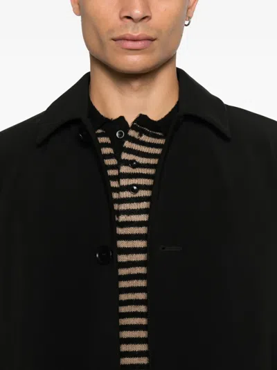 Aspesi Buttoned Coat In Black