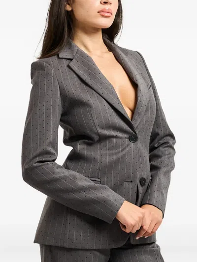 Gaëlle Monopetto Pinstripe Single-breasted Blazer In Gray
