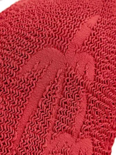 Bondeye Bisou Palm-motif Textured Swimsuit In Red