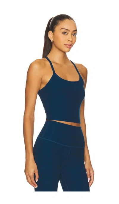 Beyond Yoga Spacedye Slim Racerback Cropped Tank Top In Blue