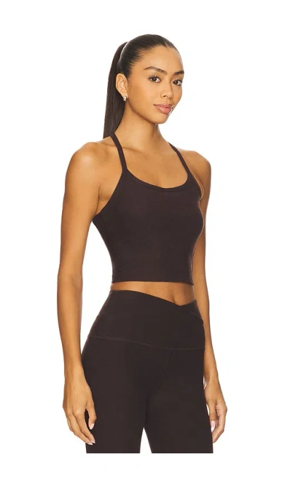 Beyond Yoga Spacedye Slim Racerback Cropped Tank Top In Brown