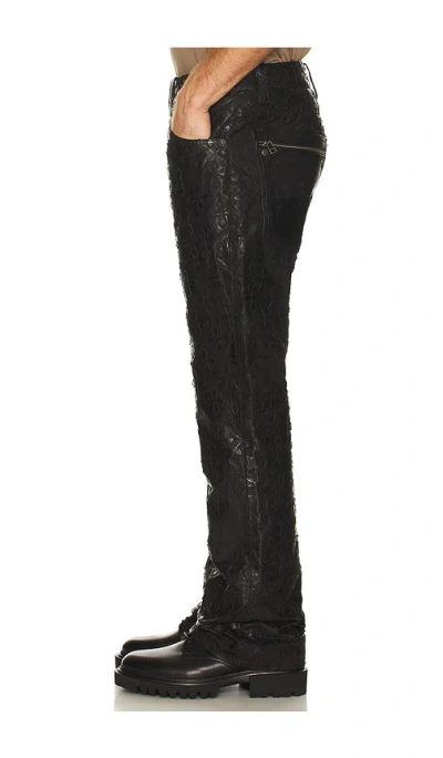 Affliction Quilted Cross Leather Pant In Black