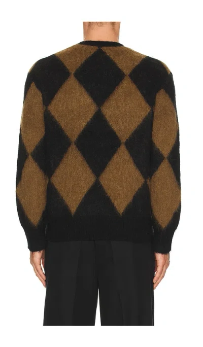 Allsaints Bower Argyle Pattern Sweater In Brown