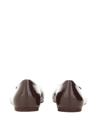 Ferragamo Ornament Hooks Ballet Flats In Brown