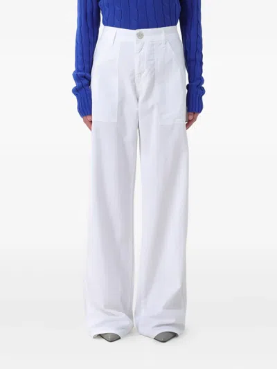 Jacob Cohen Patch-pocket Trousers In White