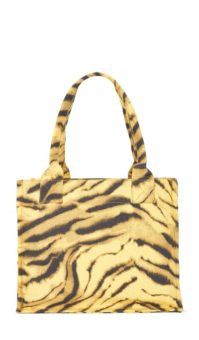 Ganni Large Tote Bag Made From Recycled Cotton In Sand