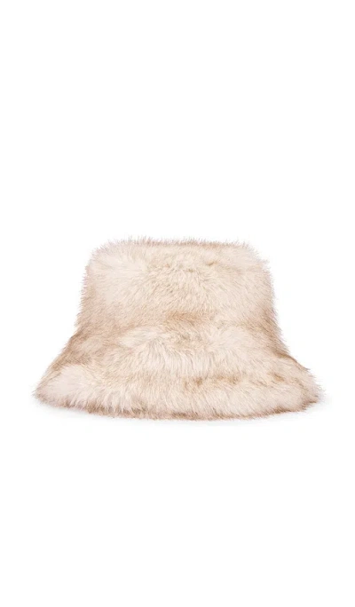 Lovers & Friends Perri Faux Fur Bucket Hat In Neutral
