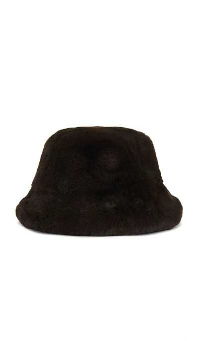Lovers & Friends Elias Faux Fur Bucket Hat In Brown