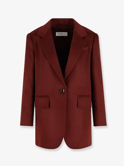 Max Mara Single-breasted Blazer Jackets Bordeaux In Red