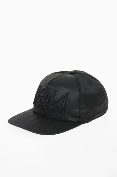 Neil Barrett Nylon Sliced Logo Harlem Hat In Black