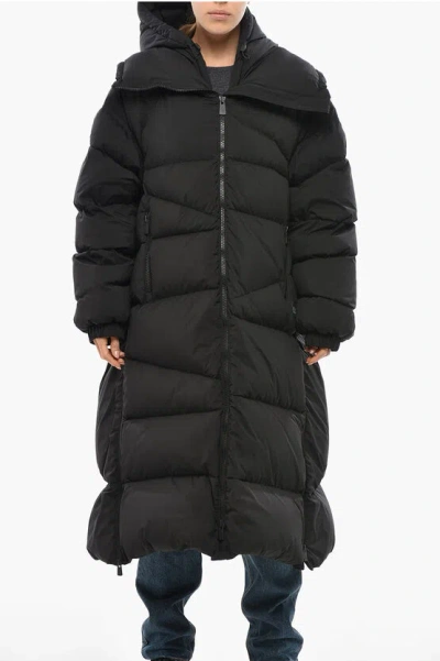 Bacon Full-zip Double Down Jacket With Hood In Black