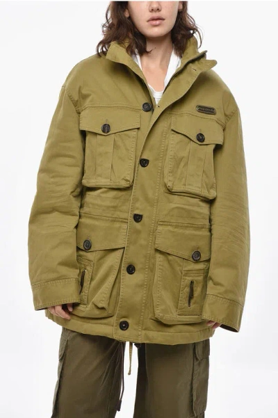 Dsquared2 Padded Americana Parka With Extractable Hood In Green