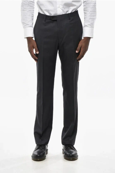 Corneliani Cc Colelction Virgin Wool Pants In Black