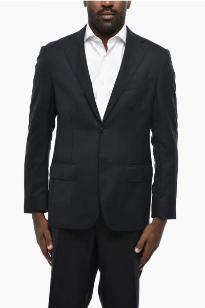 Corneliani Half Linen Virgin Wool 1-button Blazer Wit Flap Pockets In Multi