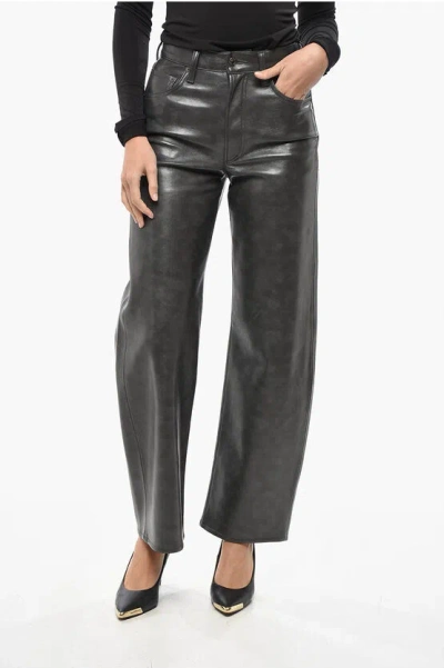 Agolde 5-pocket Recycled Leather Pants In Black