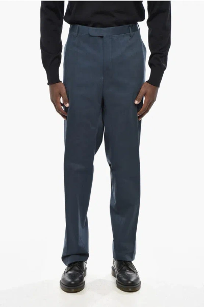 Corneliani Cc Collection Solid Color Cotton Pants In Gray