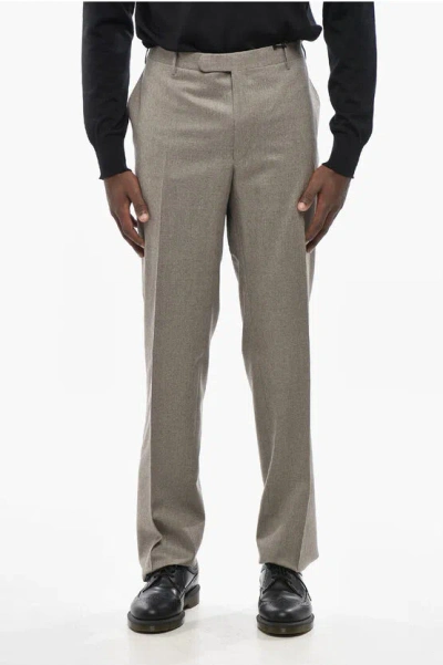 Corneliani Cc Collection Virgin Wool Regular Fit Pants In Gray