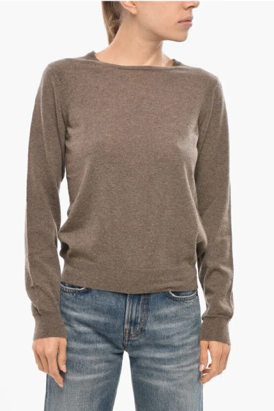 Malo Crew Neck Cashmere Blend Sweater In Brown