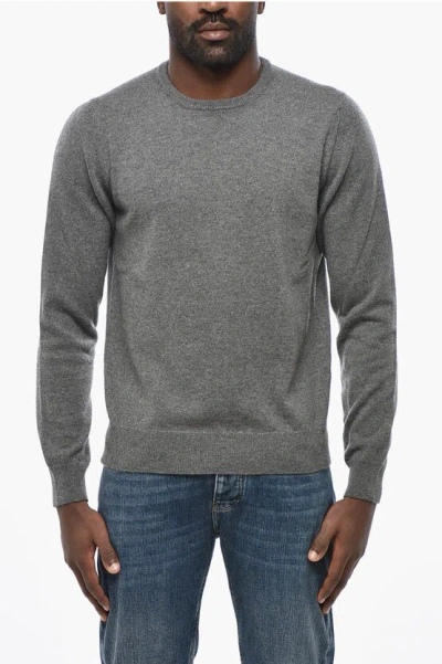 Malo Crew Neck Pure Cashmere Sweater In Gray