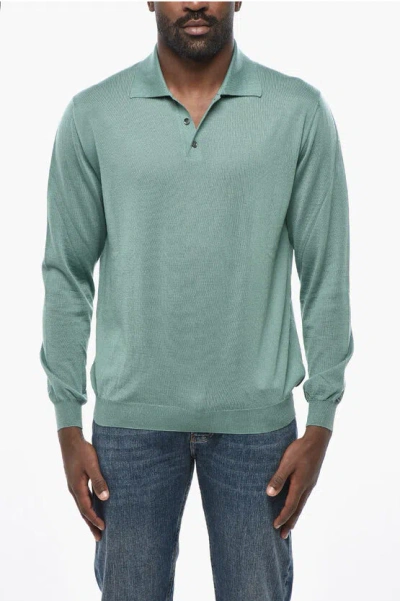 Malo Polo Neck Pure Cashmere Sweater In Blue