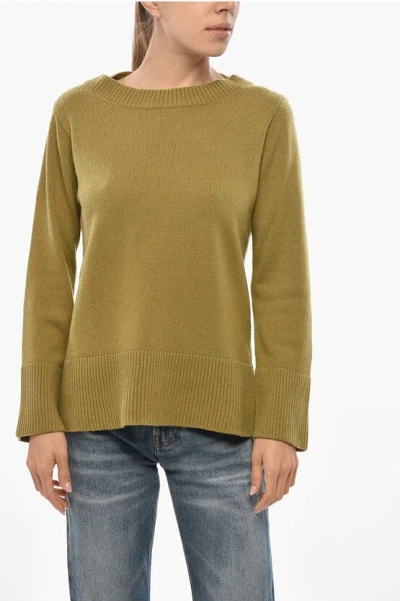 Malo Crew Neck Cashmere Blend Sweater In Green