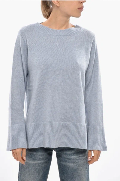 Malo Crew Neck Cashmere Blend Sweater In Gray