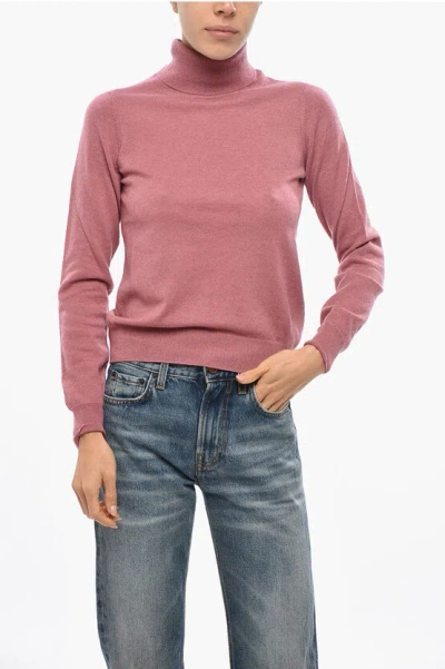 Malo Turtleneck Cashmere Blend Sweater In Pink