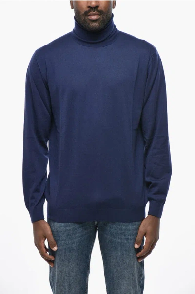 Malo Cashmere Turtleneck Sweater In Blue