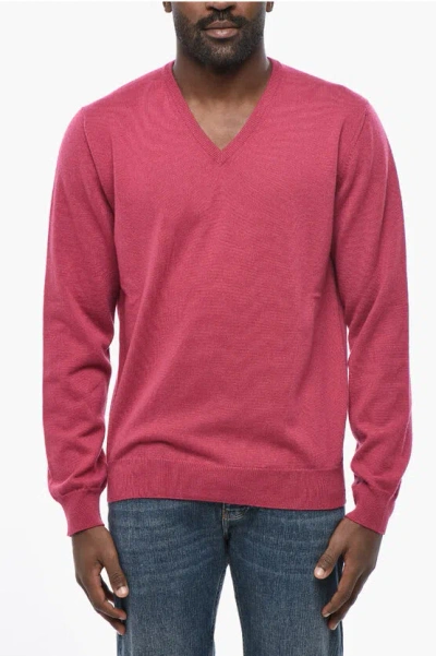 Malo Cashmere V-neck Sweater In Pink