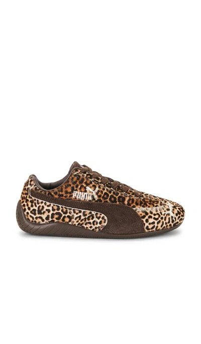 Puma Womens Leopard Brown Speedcat Og Leopard Leather Trainers In Multi