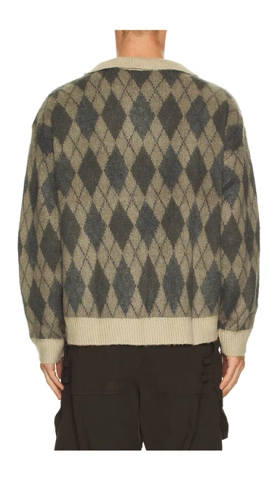 Found Wool Blend Argyle Sweater In Gray