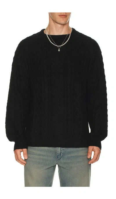 Rhythm Mohair Fishermans Knit Sweater In Black