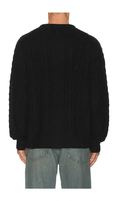 Rhythm Mohair Fishermans Knit Sweater In Black