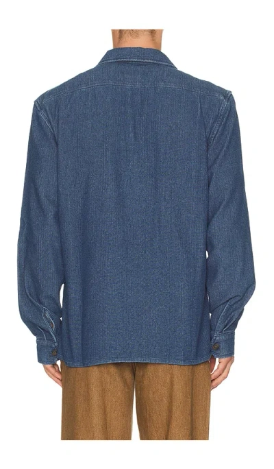 Rhythm Textured Wale Long Sleeve Shirt In Blue