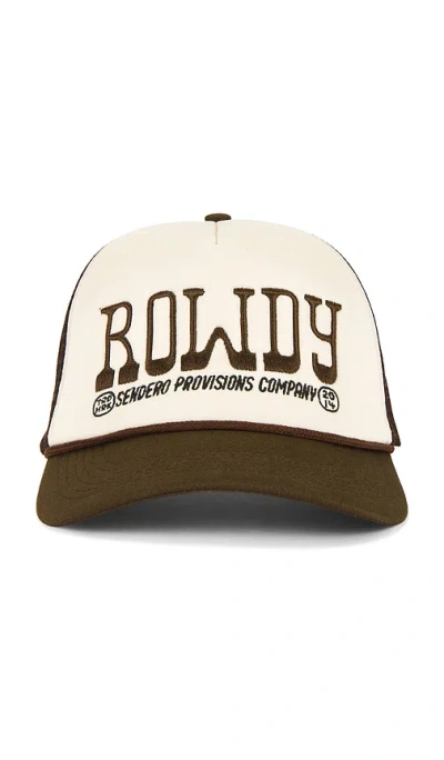 Sendero Provisions Co. Rowdy Trucker Hat In White