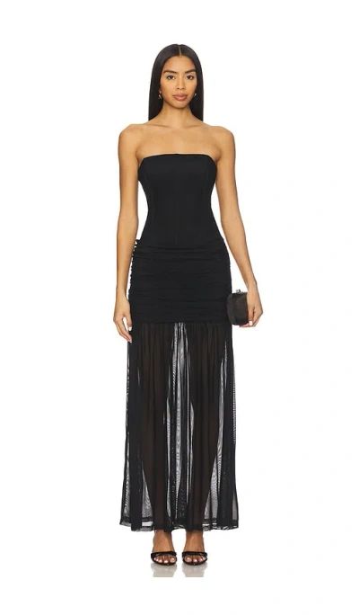 Runaway The Label Lillie Corset Maxi Dress In Black
