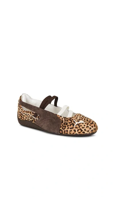 Puma Speedcat Genuine Calf Hair Ballet Sneaker In Animal Print