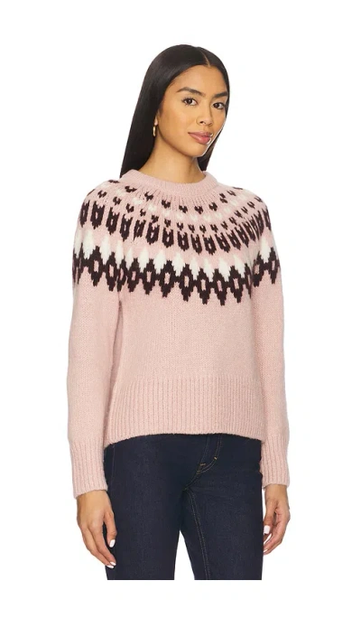 Veronica Beard Anne Fairisle Puff-sleeve Sweater In Pink