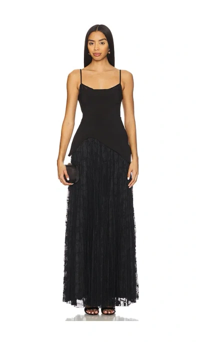Amur Leighton Pleated Bodice Dress In Black